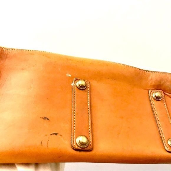 Vintage Dooney & Bourke Two Tone Brown Leather Satchel Bag - Picture 10 of 14